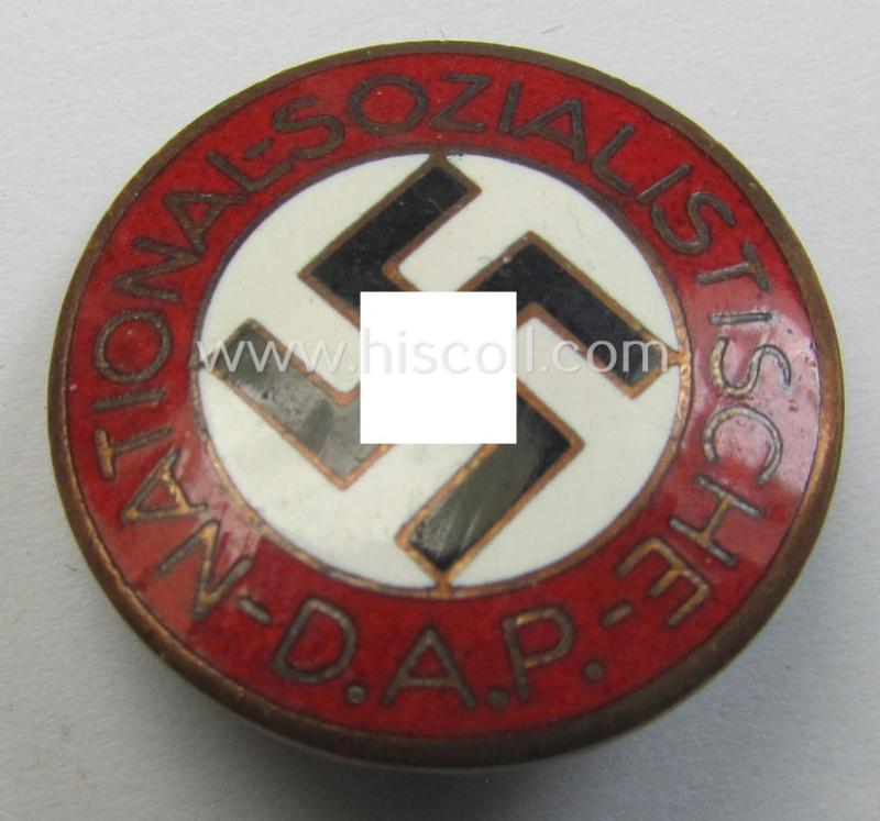 'N.S.D.A.P.'-membership-pin- ie. party-badge (or: 'Parteiabzeichen') showing the makers'-designation: 'RzM' and/or: 'M1/14'