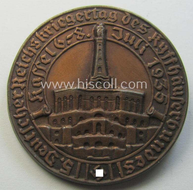 D.R.K.B. (or: 'Deutscher Reichskriegerbund' aka 'Kyffhäuserbund') day-badge (ie. 'tinnie'): '5. Deutscher Reichskriegertag des Kyffhäuserbundes - Kassel - 6.- 8. Juni 1937'