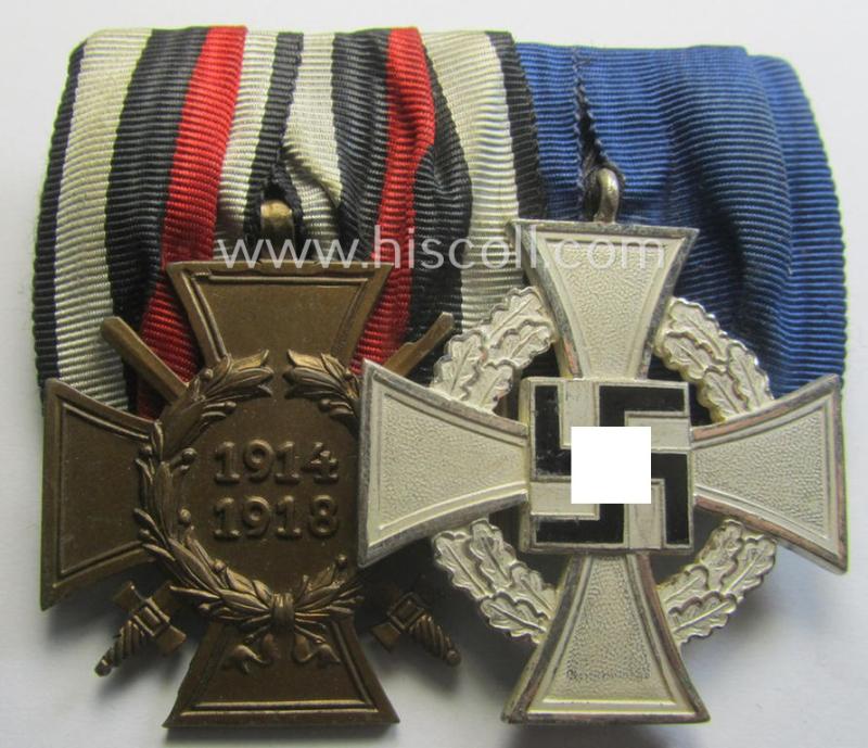 'Orden- o. Doppelspange' depicting a: 'Kriegsteilnehmerkreuz mit Schwn.') and a: 'Treuedienst Ehrenzeichen der 2. Kl.'