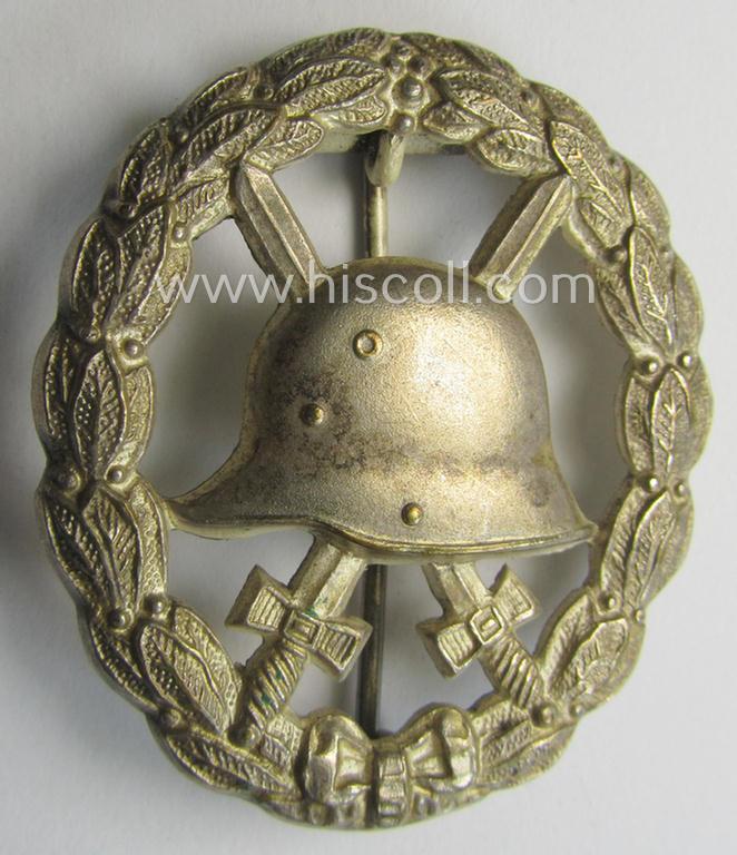 WWI-pattern, silver-class wound-badge (ie.: 'Verwundeten Abzeichen in Silber') of the so-called: 'Durchbrochener'-pattern