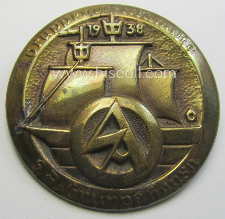 Commemorative, SA- (ie. 'Sturmabteilungen'-) related 'tinnie': 'Gruppenwettkämpfe - SA-Gruppe Hansa - 1938'