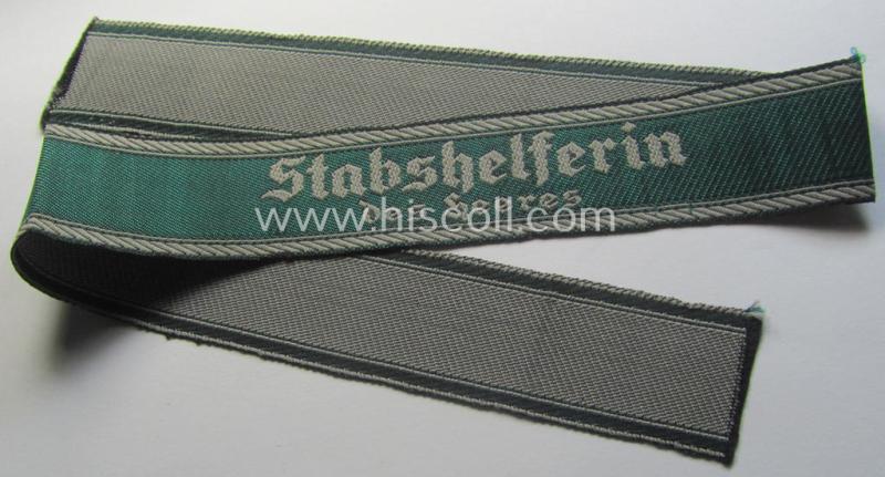 WH (Heeres) female-related 'BeVo'-woven cuff-title (ie. 'Ärmelstreifen'): 'Stabshelferin des Heeres'