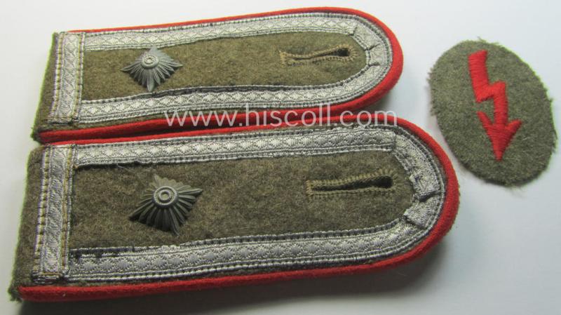 Pair of (early-war-period ie. truly 'DAK'-related!) WH (Heeres) NCO-type, 'tropical-pattern' shoulderstraps: 'Fwbl. der Art.-Truppen'