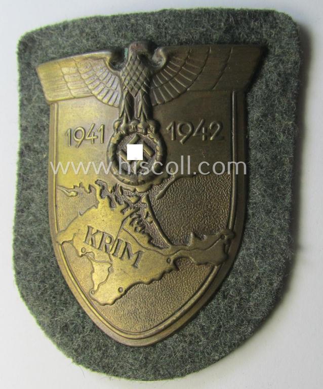 WH (Heeres ie. Waffen-SS) 'Krim'-campaign-shield (as was produced by a by me unidentified maker)