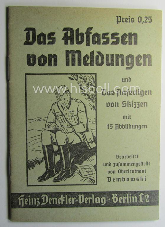 WH-related instruction-booklet entitled: 'Das Abfassen von Meldungen'