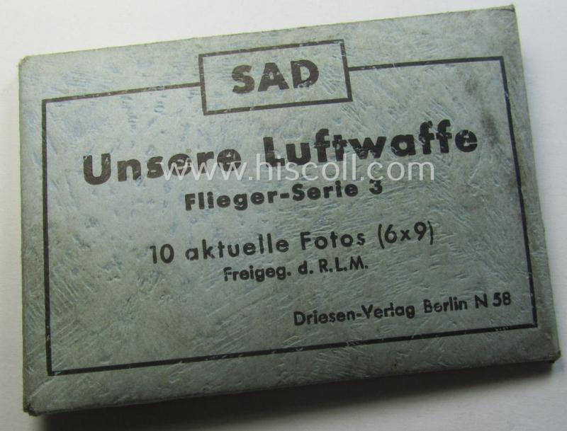 Complete set comprising of 10 smaller- (ie. 9 x 6 cms.-) sized period pictures originating from the series: 'Unsere Luftwaffe - Flieger-Serie 3'