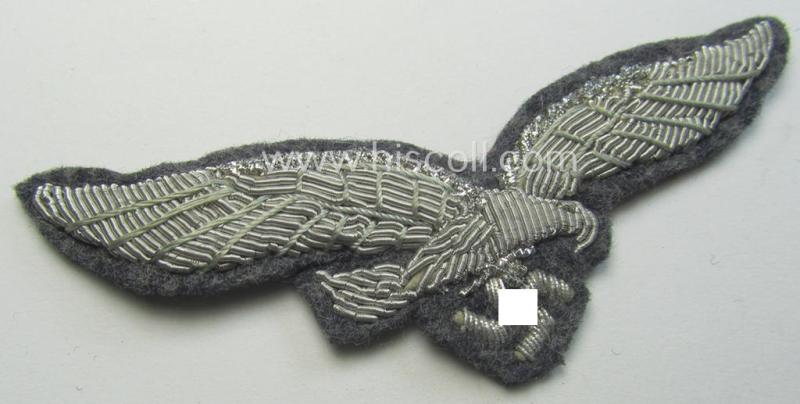 WH (LW) officers'- (evt. NCO-) type, hand-embroidered breast-eagle (ie. 'Brustadler für Offiziere der LW')