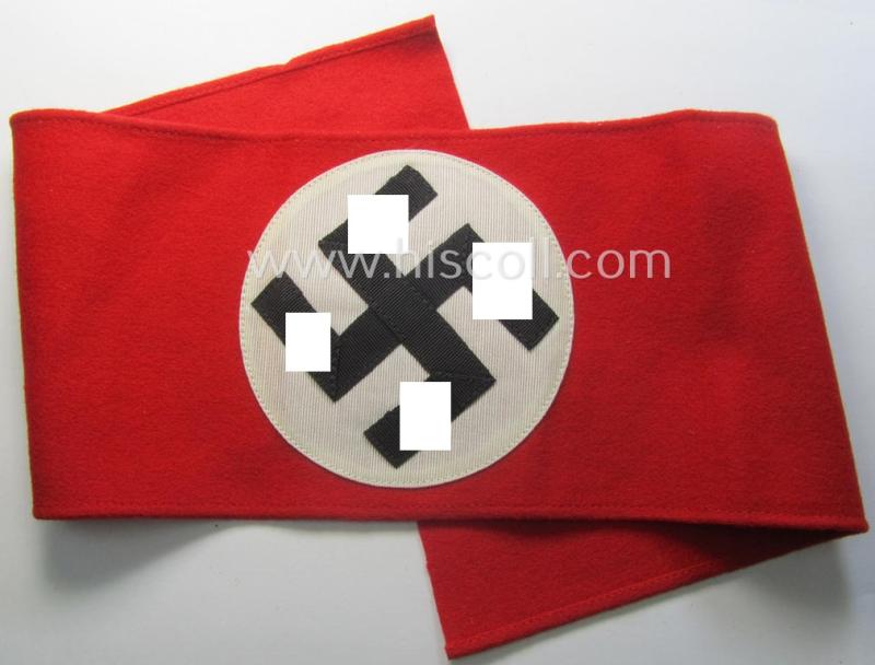 'Extra Qualität', N.S.D.A.P.-pattern, smooth-woolen-based swastika-armband (ie. 'Armbinde') that still retains its period 'RzM'-etiket