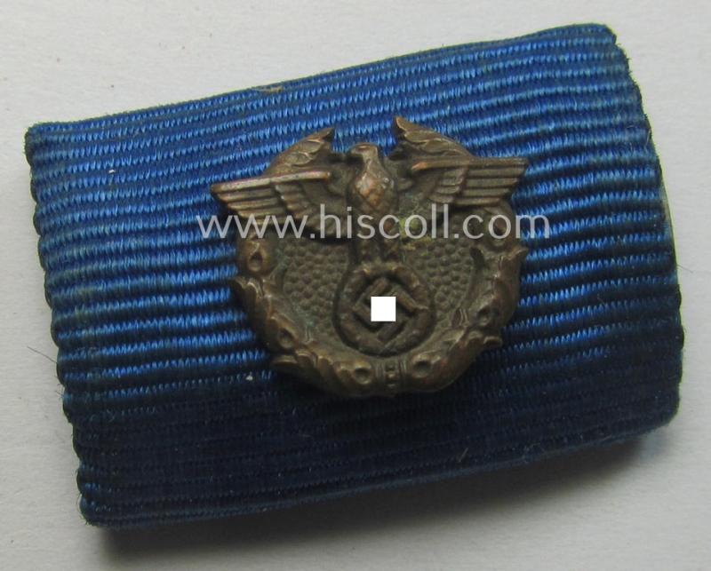 Single-pieced ribbon-bar (ie. 'Feld- o. Bandspange') showing a: 'Zollgrenzschutz-Ehrenzeichen' (with attached device!)