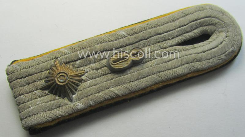 Single, Waffen-SS, 'cyphered' officers'-pattern shoulderboard: 'SS-Obersturmfuhrer' who served within the: 'Waffen-SS Kav.-Truppen' (ie. '8. SS-Kav.-Div.' “Florian Geyer”)