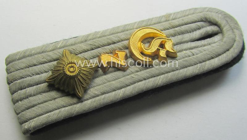 Single, WH (Heeres), 'cyphered' officers'-type shoulderboard: 'Oberleutnant u. Mitglied des Eisenbahn-Pioniere-Abtlgs. 7'