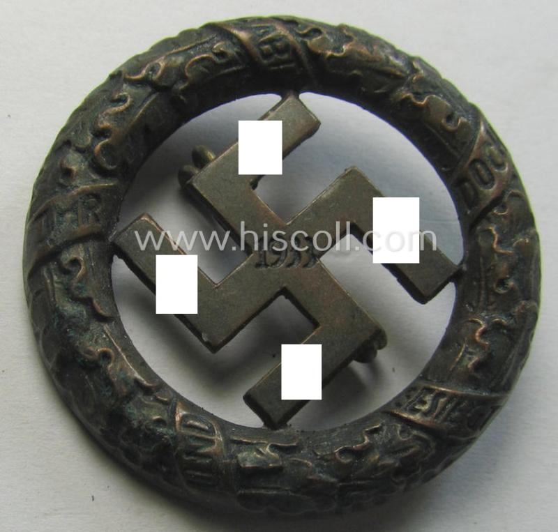 N.S.D.A.P.-related 'Tagungs- o. Veranstaltungsabzeichen' (also referred to as: 'Gau München'-honorary-badge) being a non-maker- example showing the text: 'Und Ihr habt doch gesiegt - 1933!'
