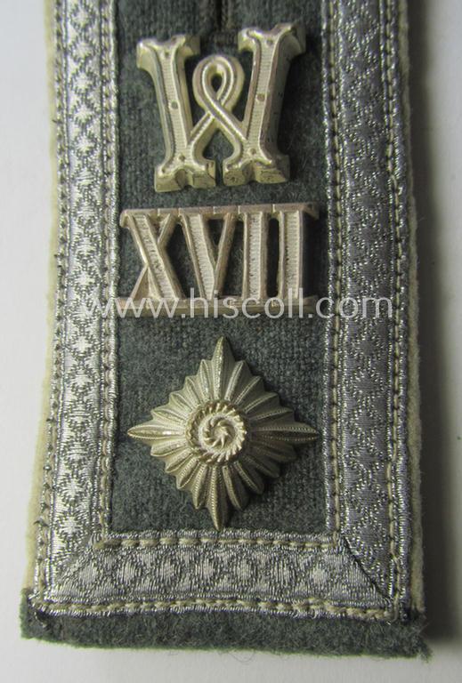 Single, WH (Heeres) early- (ie. mid-) war-period and 'cyphered' NCO-type shoulderstrap: 'Feldwebel des Wehr-Ersatzdienstelle im Wehrkreises XVII'