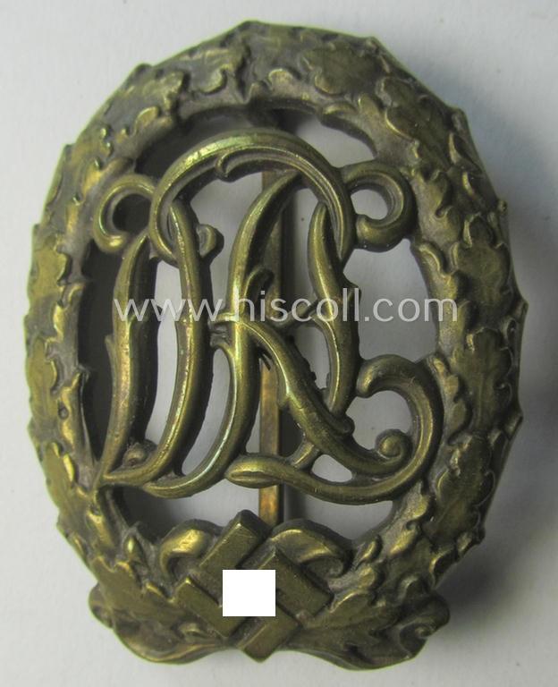 'Reichssportabzeichen DRL in Bronze' (or: DRL sports'-badge in bronze) being a maker- (ie. 'Wernstein - Jena'-) marked example