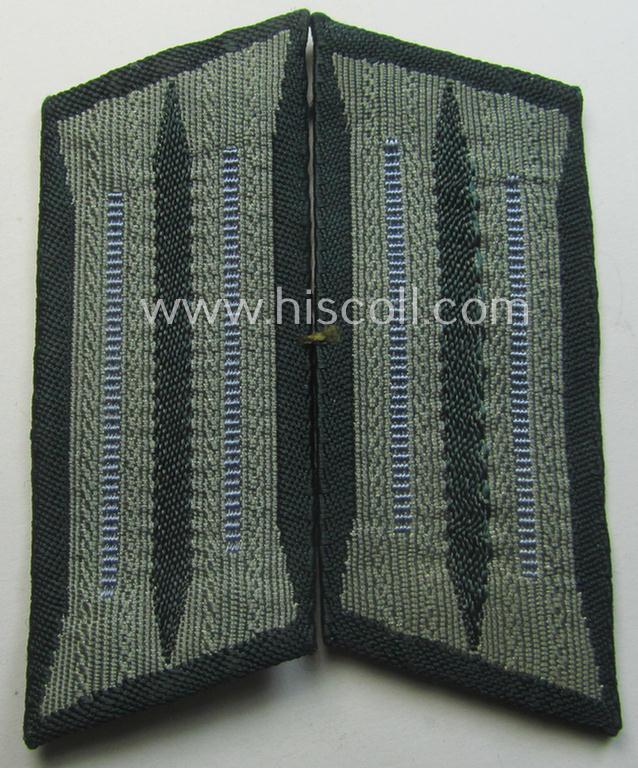 Pair of WH (Heeres) 'BeVo'-woven, EM/NCO-type collar-tabs (or: 'Einheitskragenspiegel'): 'Nachschub-Trpn.'