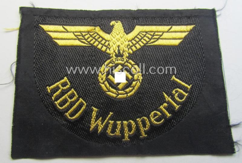 'DRB'- (ie. 'Deutsche Reichsbahn'-) related arm-eagle (ie. 'Ärmeladler'): 'RBD Wuppertal' (or: 'Wehrmacht-Reichsbahndirektion Wuppertal')