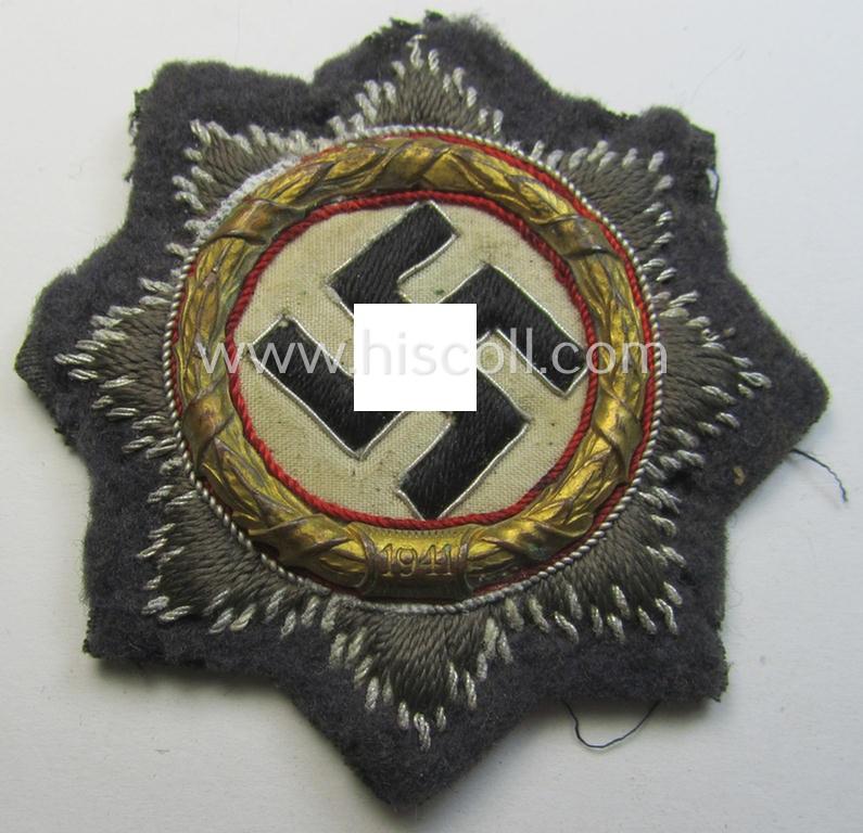WH (Luftwaffe) 'Deutsches Kreuz im Gold in Stoff' (ie. cloth-based DKiG or German Cross in gold)