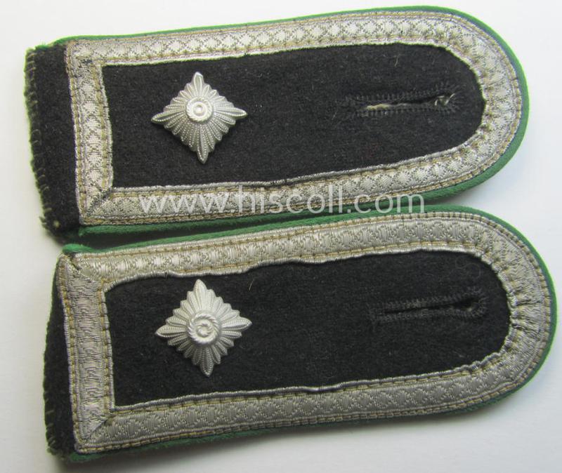 Pair of Waffen-SS NCO-type shoulderstraps: 'SS-Scharführer' who served within the: 'Waffen-SS Gebirgsjäger-Truppen'