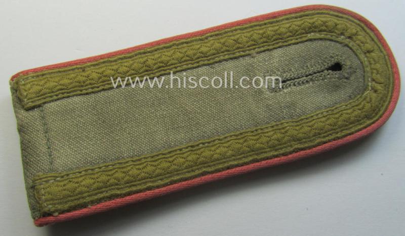 Single, WH (Heeres) 'tropical' NCO-type shoulderstrap: 'Unteroffizier der Panzer-Truppen'
