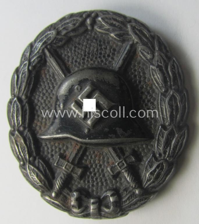Early-pattern black-class wound-badge (ie.: 'Verwundeten Abzeichen in Schwarz') being a detailed so-called: 'Spanish Civil-War'-version