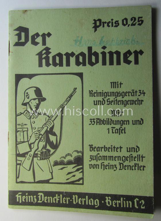 WH-related instruction-booklet entitled: 'Der Karabiner'