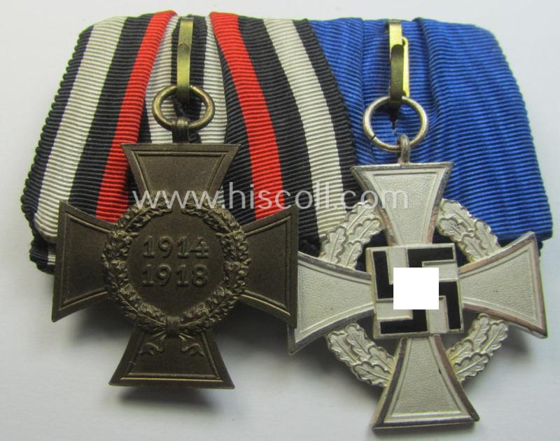 'Orden- o. Doppelspange' depicting a: 'Kriegsteilnehmerkreuz ohne Schwn.') and a: 'Treuedienst Ehrenzeichen der 2. Kl.'