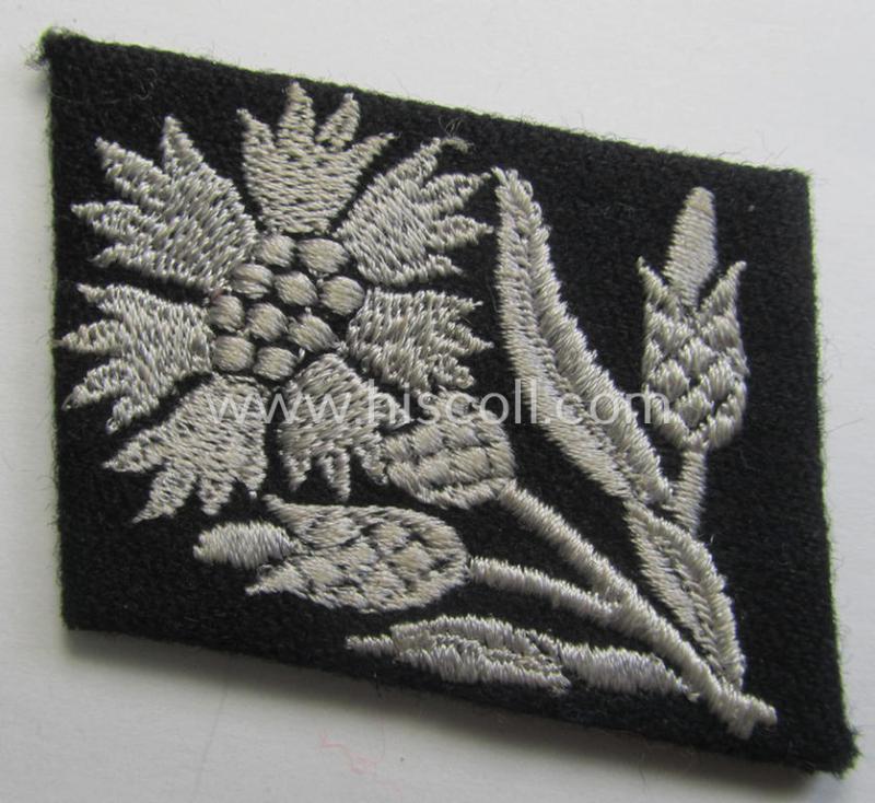 Waffen-SS - so-called: 'RzM-styled' - EM- (ie. NCO-) type collar-tab as was intended for usage by soldiers ie. NCOs of the: '22. SS-Freiwilligen-Kavallerie-Division' (ie. sometimes referred to as: 