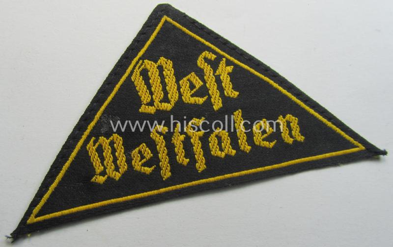 'HJ' ('Hitlerjugend') district-triangle (ie. 'Gebietsdreieck') entitled: 'West Westfalen'
