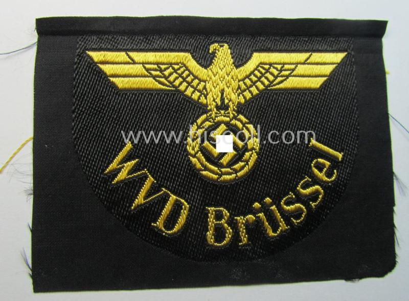 'DRB'- (ie. 'Deutsche Reichsbahn'-) related arm-eagle (ie. 'Ärmeladler') as intended for an official of the: 'Deutsche Reichsbahn' ie. the: 'WVD Brüssel' (or: 'Wehrmacht-Verkehrsdirektion Brüssel')