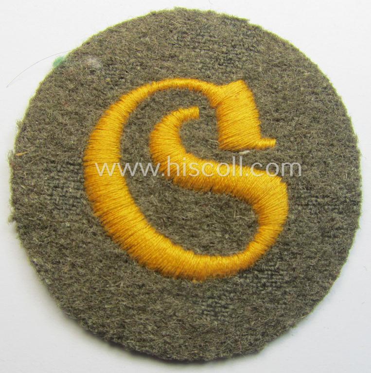 WH (Heeres) 'tropical'-issued, trade- and/or special-career insignia (ie. machine-embroidered 'Laufbahn- o. Tätigkeitsabzeichen') as was intended for an army: 'Schirrmeister' (or: equipment-administration staff-member ie. NCO)