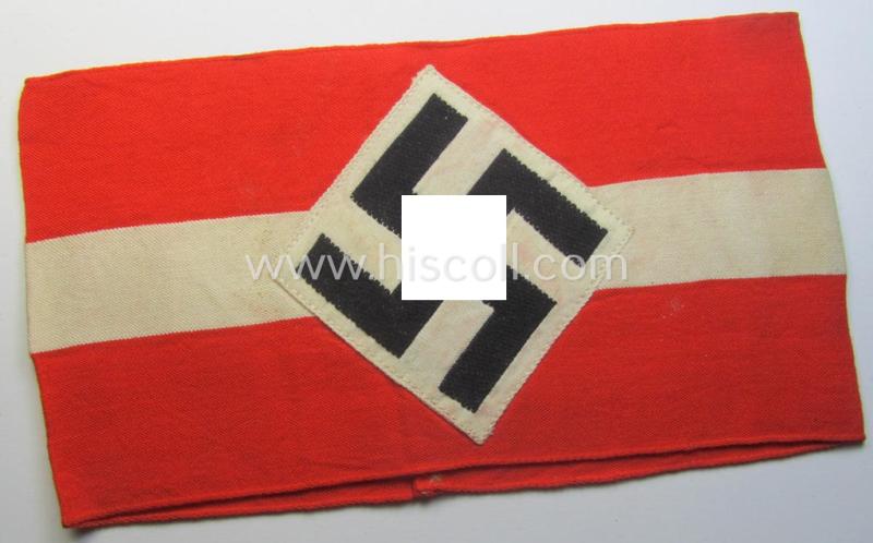 Moderately used- ie. worn, HJ- (ie. 'Hitlerjugend'-) related armband (ie. 'Armbinde')