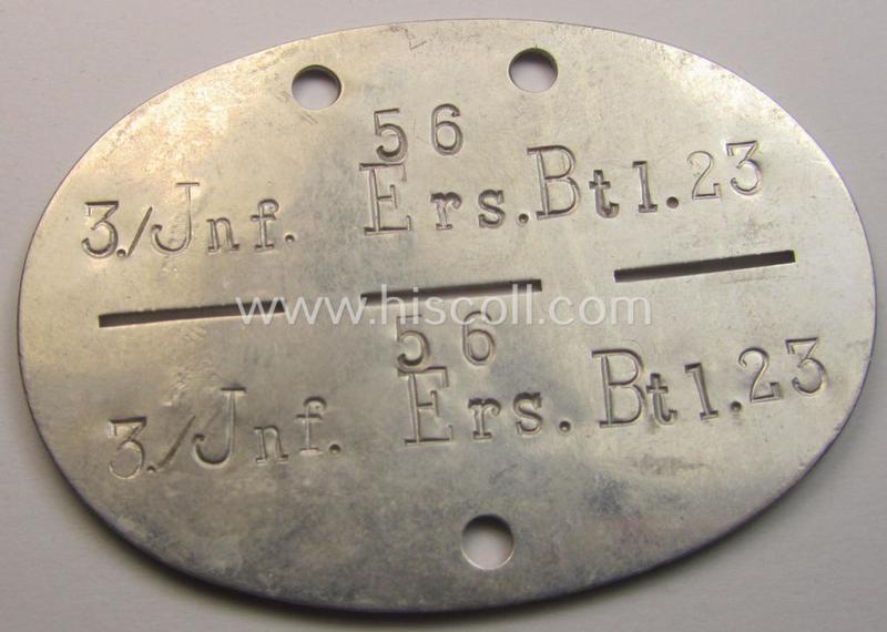 WH (Heeres) ie. 'Infanterie'-related ID-disc: '3./Jnf.Ers.Btl. 23'