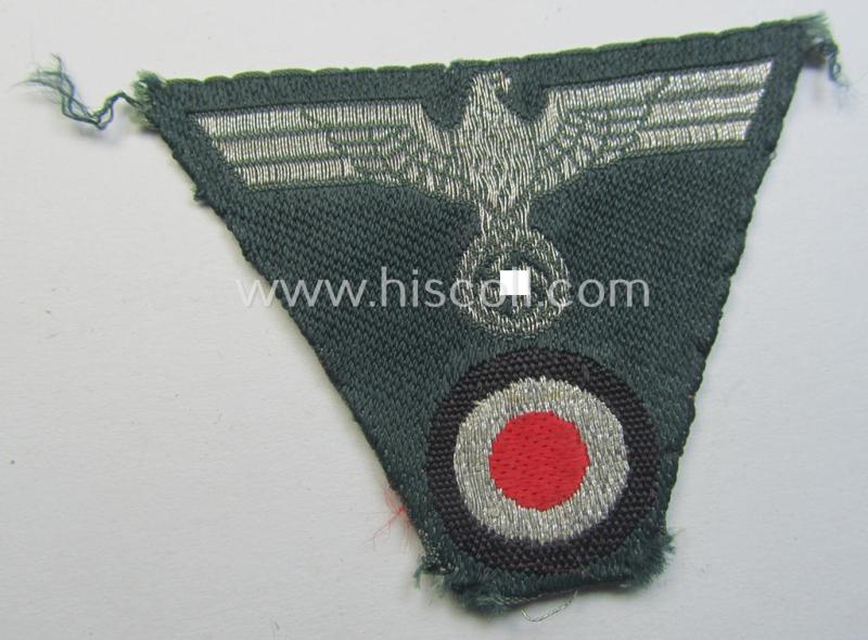 WH (Heeres) officers'-type: 'M41/M43-pattern'-cap-eagle/cocarde (cap-trapezoid or: 'Mützentrapez') as was intended for usage on the: 'M-41 o. 43'-model, officers'-type field-caps (ie. 'Einheitsfeldmützen')