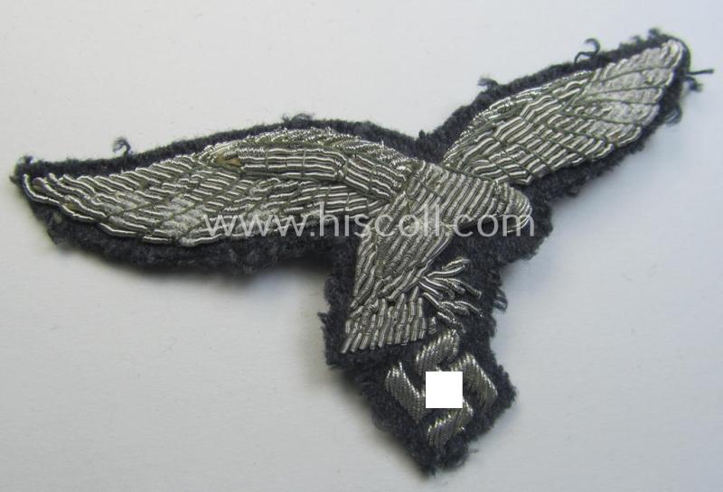 WH (LW) officers'- (evt. NCO-) type, hand-embroidered breast-eagle (ie. 'Brustadler für Offiziere der LW')