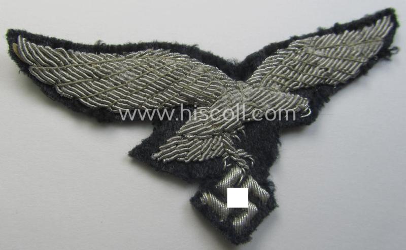 WH (LW) officers'- (evt. NCO-) type, hand-embroidered breast-eagle (ie. 'Brustadler für Offiziere der LW')