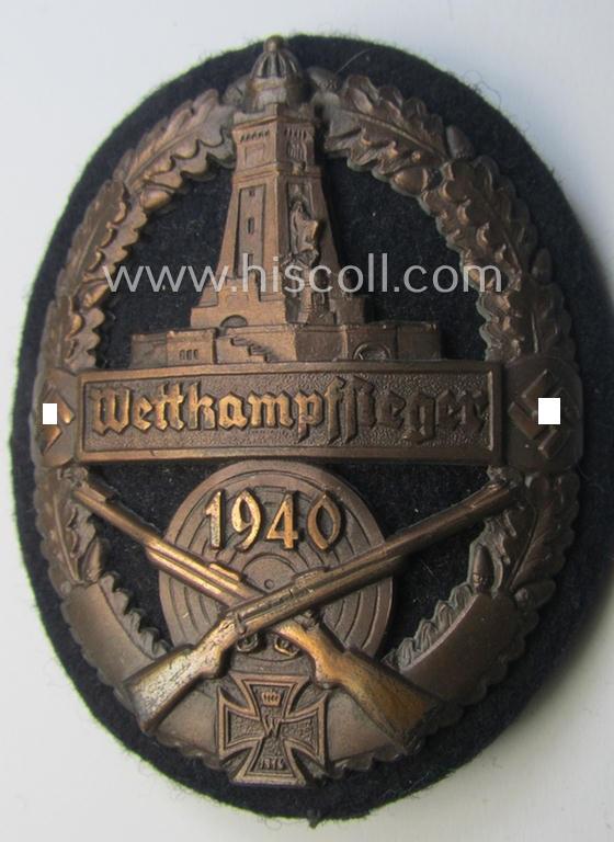 Bronze-toned (and I deem 'Cupal'-based!) 'Kyfhäuserbund Schiessauszeichnung' depicting the 'Kyfhäuser'-monument and text: 'Wettkampfsieger 1940'