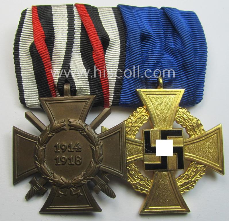 'Orden- o. Doppelspange' depicting a: 'Kriegsteilnehmerkreuz mit Schwn.') and a: 'Treuedienst Ehrenzeichen der 1. Kl.'