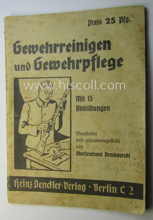 WH-related instruction-booklet entitled: 'Gewehrreinigen und Gewehrpflege'