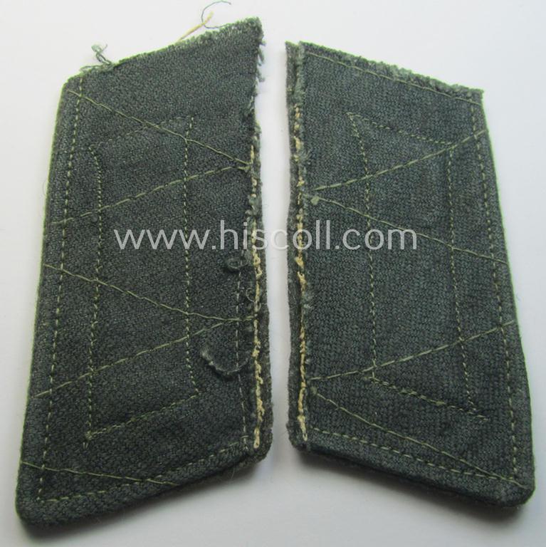 Unusually encountered, pair of WH (Heeres) collar-tabs (ie.: 'Einheitskragenspiegel') that comes mounted onto its period pieces of a tunic collar as clearly 'cut-of a tunic'