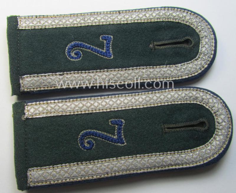 Pair of early- (ie. pre-) war-period WH (Heeres), 'M36'- (ie. 'M40-) pattern (rounded-styled and neatly 'cyphered') NCO-type shoulderstraps as was intended for an: 'Uffz. des Sanitäts-Abtlgs. 7'