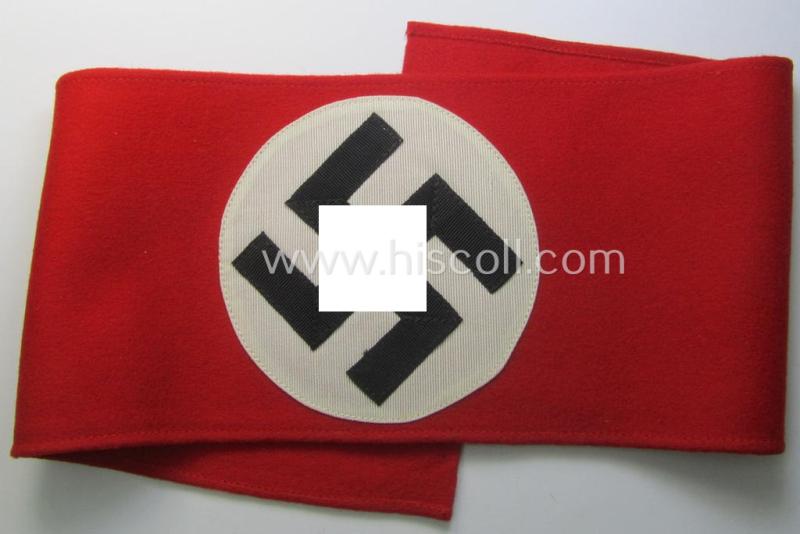 'Extra Qualität', N.S.D.A.P.-pattern, smooth-woolen-based swastika-armband (ie. 'Armbinde') that still retains its period 'RzM'-etiket