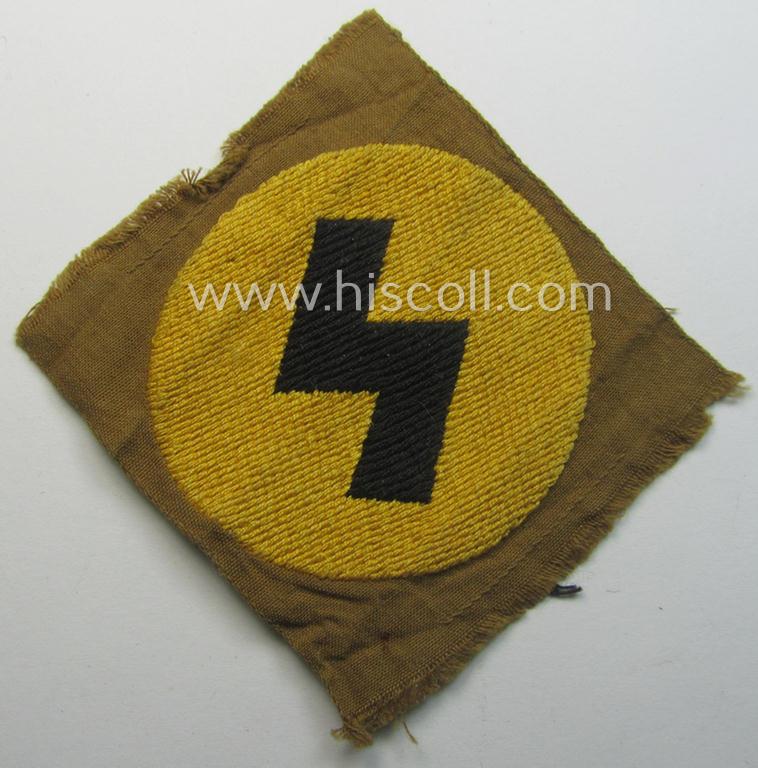 DJ (ie. 'Deutsches Jungvolk') arm-badge as was specifically intended for usage by a member who served within the: 'Oberbann 2' (being a never used example that is void of an 'RzM'-etiket)