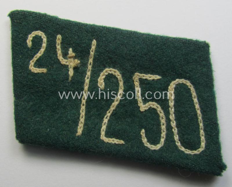 Single, SA (ie. 'Sturmabteilungen') collar-patch (ie. 'Kragenspiegel'): 'SA-Mitglied': 'SA-Standarte 24' ('SA-Gruppe Kurpfalz o. Nordsee')