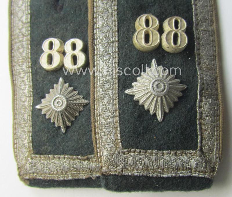 Pair of WH (Heeres), early-war-period, 'privately-purchased'-pattern so-called: 'M36 o. M40'-styled, NCO-type 'cyphered' shoulderstraps: 'Feldwebel des Infanterie-Rgts. 88'