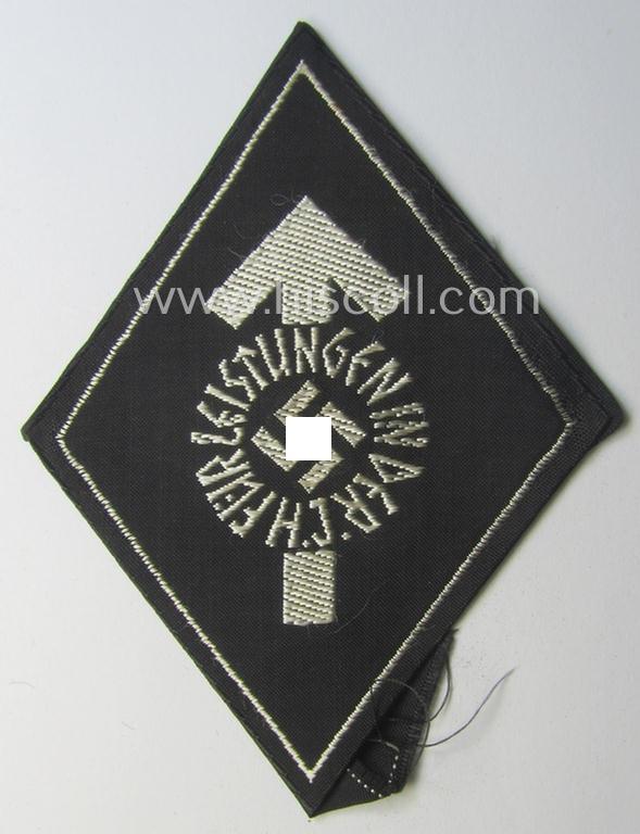 HJ- (ie. 'Hitlerjugend') 'Leistungsabzeichen in Silber in Stoff' that has lost its 'RzM'-etiket