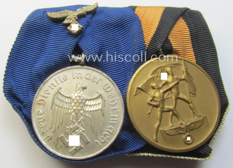 WH (LW) medal-bar (ie.: 'Doppelspange') resp. showing a: 'WH-DA 4. Stufe' and a Czech 'Anschluss'-medal