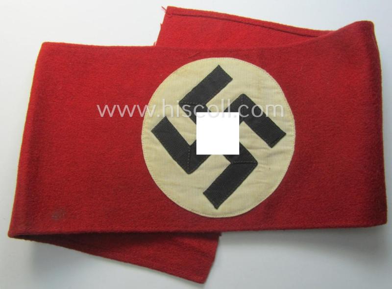 'Extra Qualität', N.S.D.A.P.- (ie. SS-) pattern, smooth-woolen-based swastika-armband (ie. 'Armbinde') that still retains its period-attached & linnen based 'RzM 21/37 SS'-label