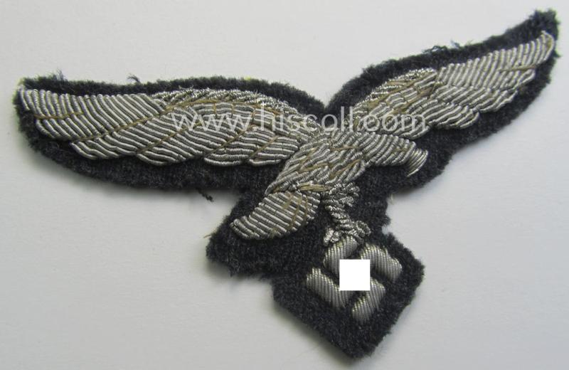 WH (LW) officers'- (evt. NCO-) type, hand-embroidered breast-eagle (ie. 'Brustadler für Offiziere der LW')