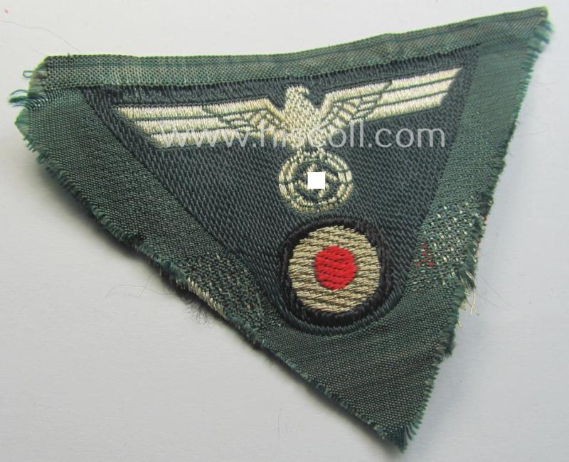 WH (Heeres) officers'-type: 'M41/M43-pattern'-cap-eagle/cocarde (cap-trapezoid or: 'Mützentrapez') as was intended for usage on the: 'M-41 o. 43'-model, officers'-type field-caps (ie. 'Einheitsfeldmützen')