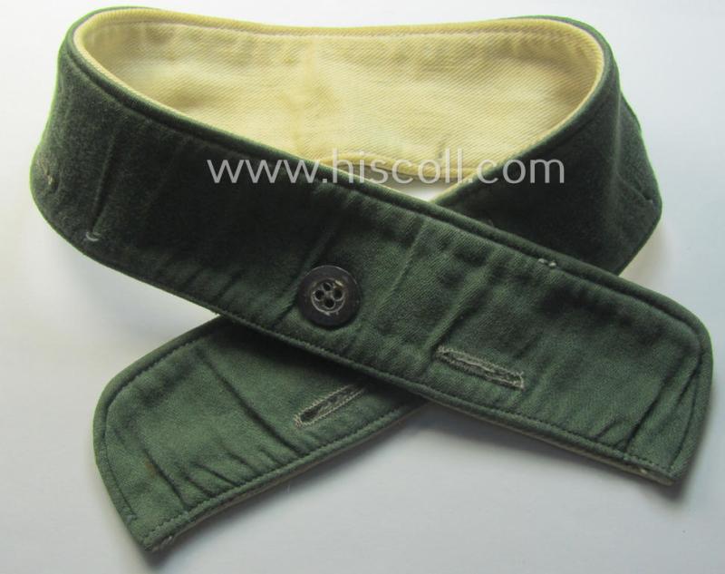 WH (Heeres o. Waffen-SS) greenish-coloured- and/or 'standard-issue'-pattern so-called: 'Kragenbinde' (or: uniform inner-collar) being a regular-issued- (and size ie. '40/43'-marked) example that comes in a hardly used- nor worn, condition